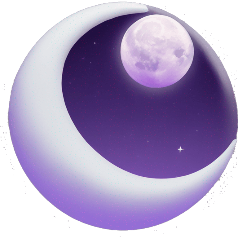 A big white moon in a purple nightsky emoji