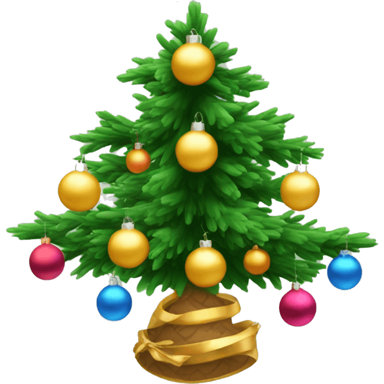 Christmas tree branches with new year decorations  emoji