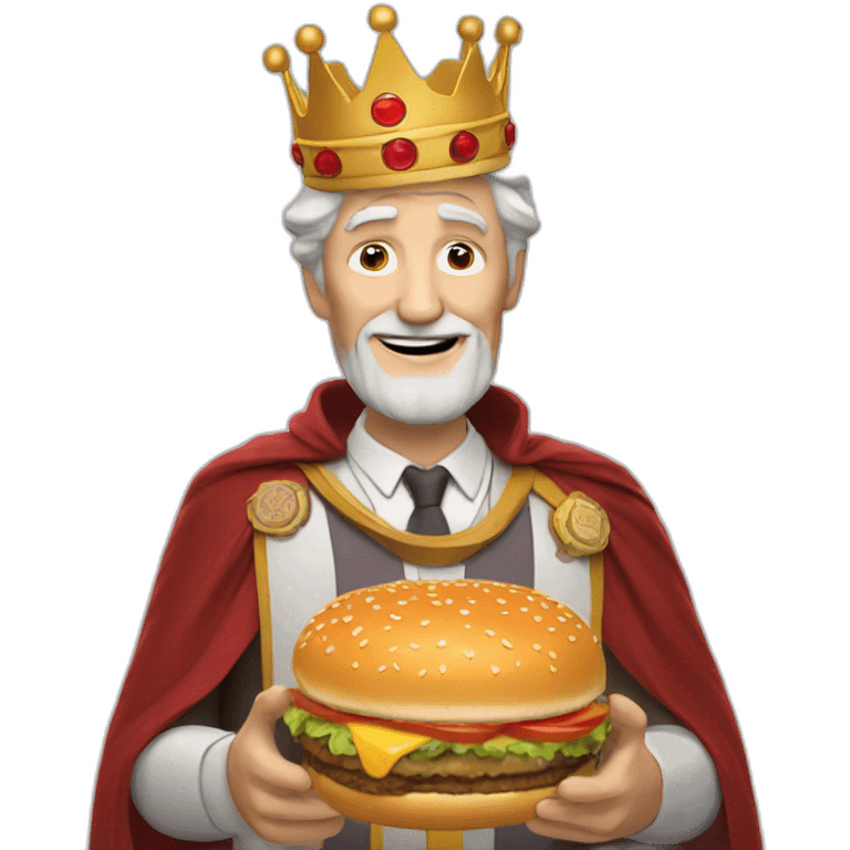 Old man with a burger king crown emoji