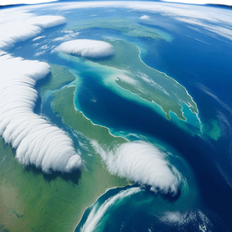 🌍 Cinematic Realistic Earth – A breathtaking, full view of Earth from space, showcasing vivid blue oceans, swirling white clouds, and lush green continents. The curvature of the planet is subtly illuminated by the sun, with a soft atmospheric glow enhancing its life-sustaining beauty. High detail, crisp textures, and realistic lighting bring out the planet's dynamic and ever-changing surface. emoji