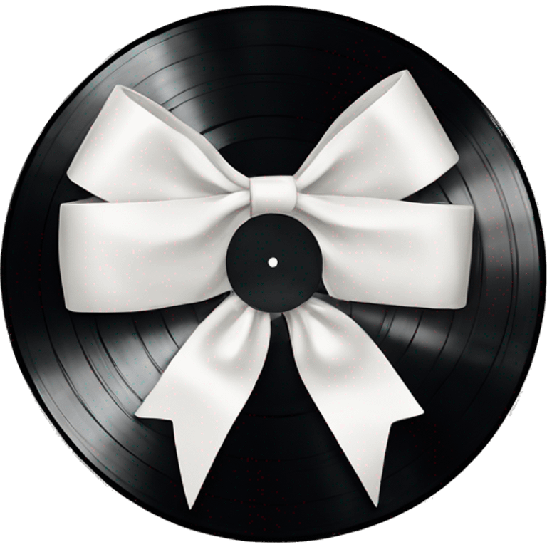  vinyl record with white bow emoji