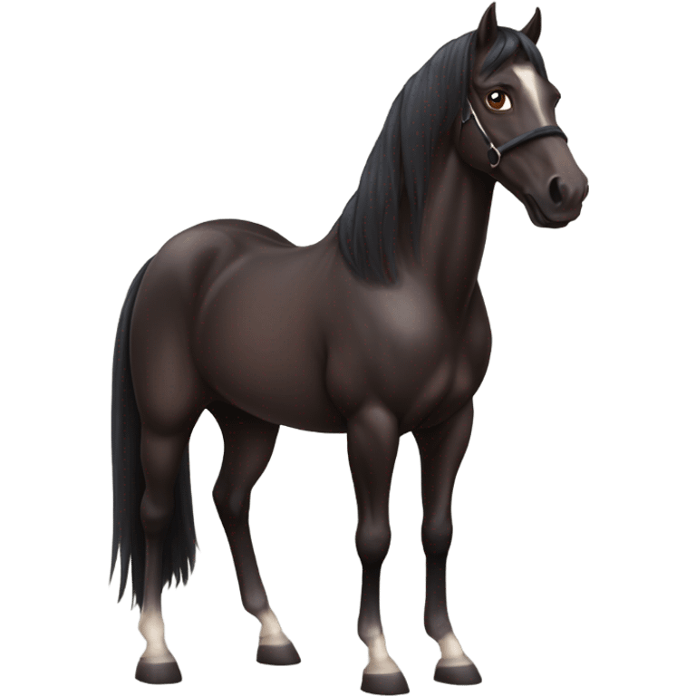 Dark bay horse emoji