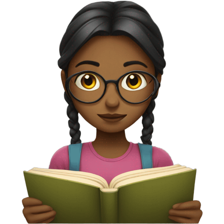 Girl reading book emoji