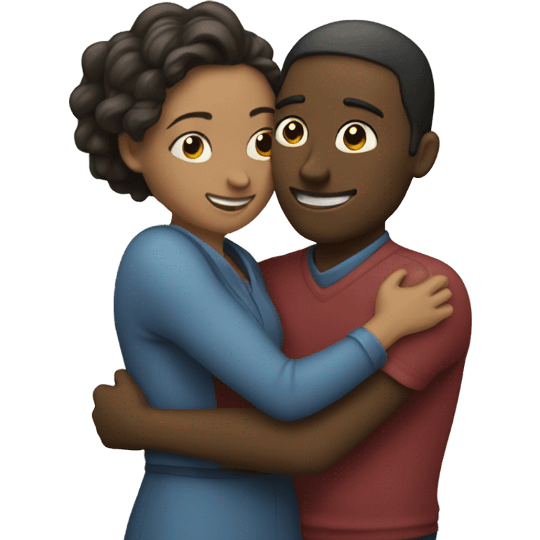 A hug between a woman and a man  emoji