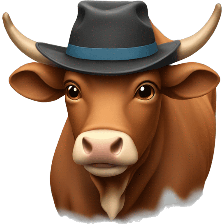 Ox with hat emoji