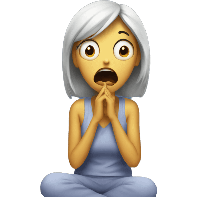 Horrified lady watching t v  emoji