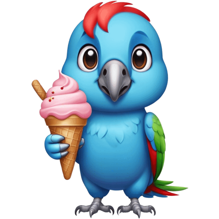 Parrot with ice cream  emoji