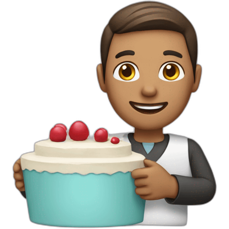 Employer with a cake in hands emoji