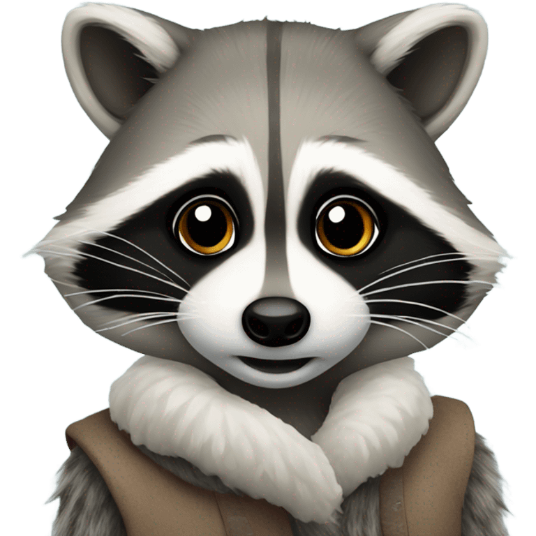 Raccoon with winter clo emoji