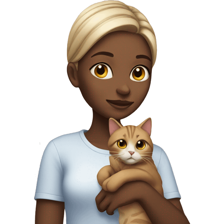 Girl with cat emoji