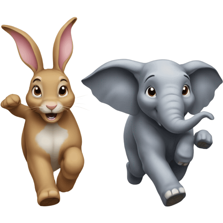 Fast running half rabbit and half elephant  emoji