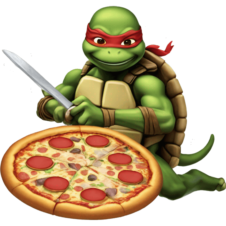 Teenage mutant ninja turtles with pizza  emoji