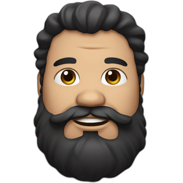 fat man with wavy long black hair and a beard emoji