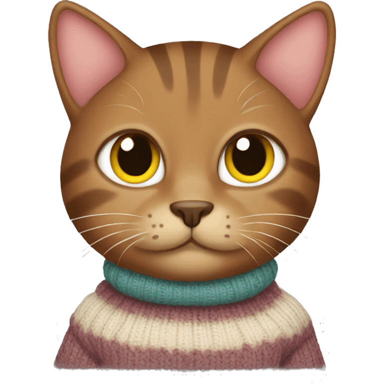 Brown cat in a sweater emoji