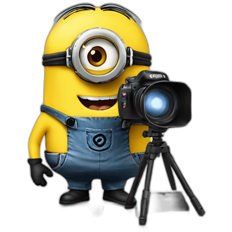  very funny minion is filming a video for tik tok emoji