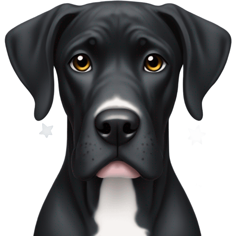 Black Great Dane with white star on chest emoji