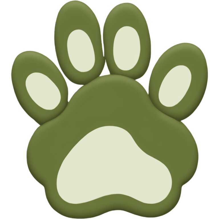 Khaki-green paw emoji