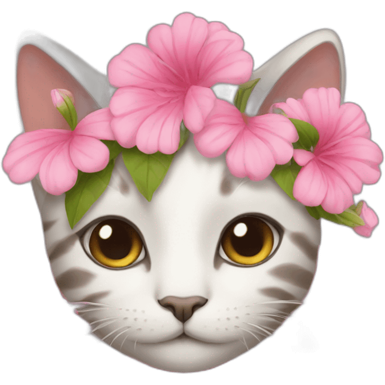 cat flowers emoji