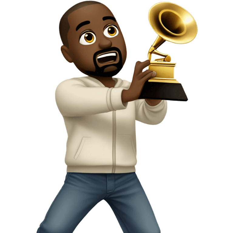 kanye west throwing a grammy down emoji