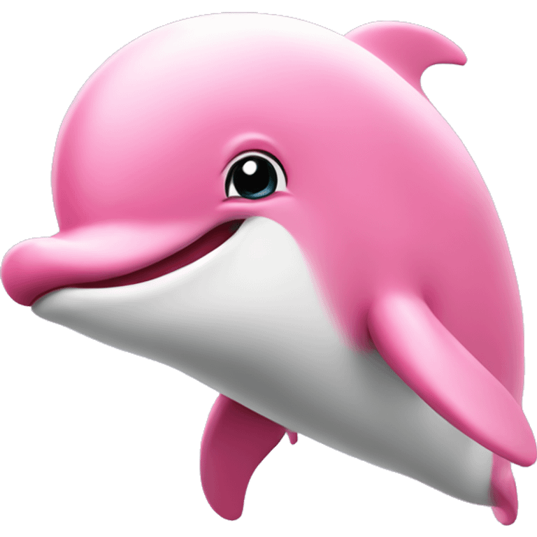 Happy pink dolphin emoji