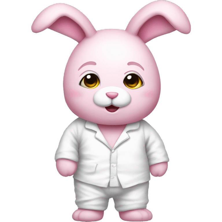 pink bunny teddy with white pajamas emoji