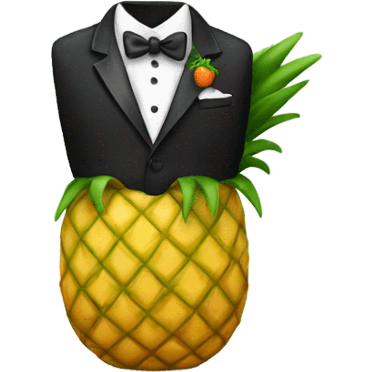 pineapple in a tuxedo emoji