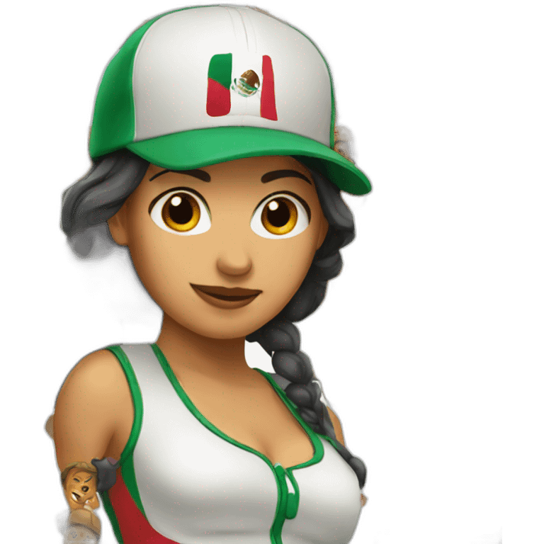 mexican lady wearing a baseball cap emoji