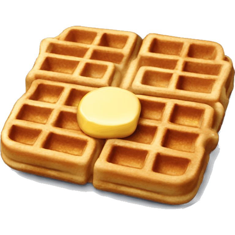 Plate of waffles with syrup and butter emoji