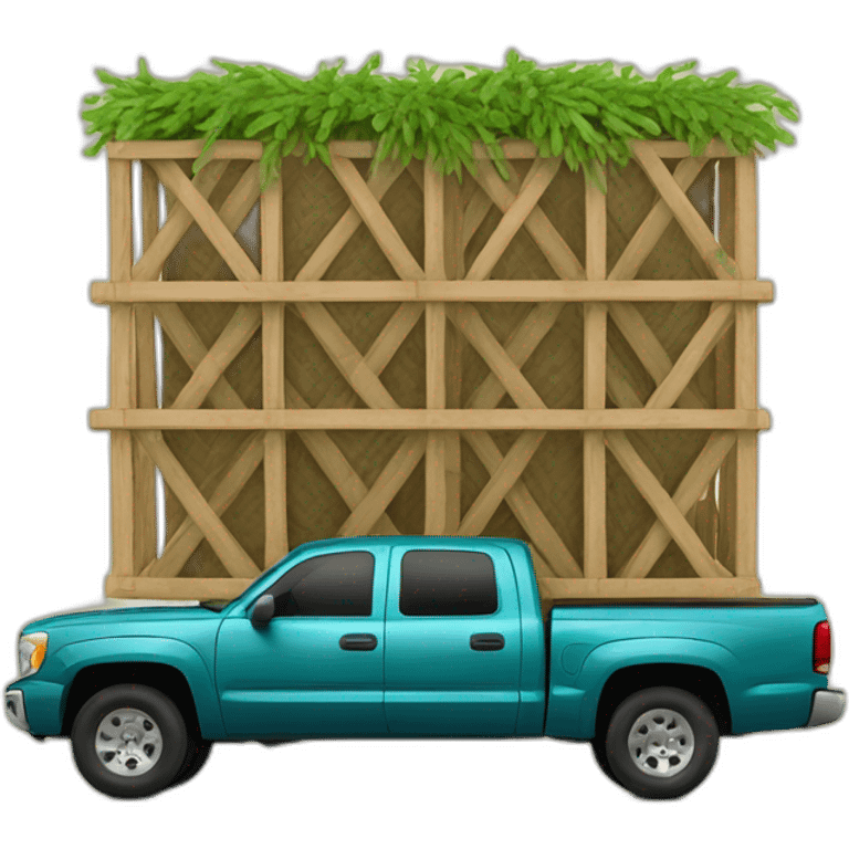 Sukkah on pickup truck emoji