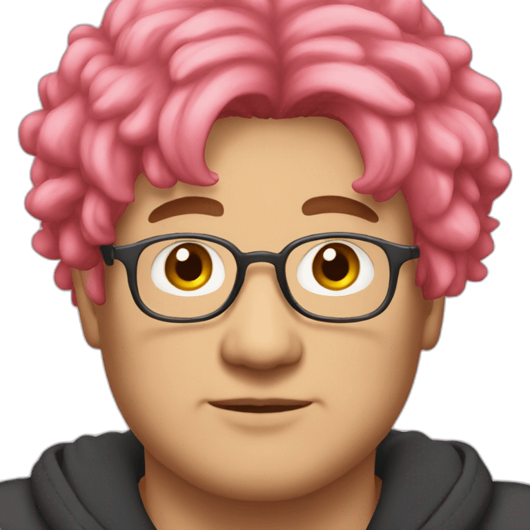 pinkhair-fat-middleage-man-japanese-redspectacle emoji