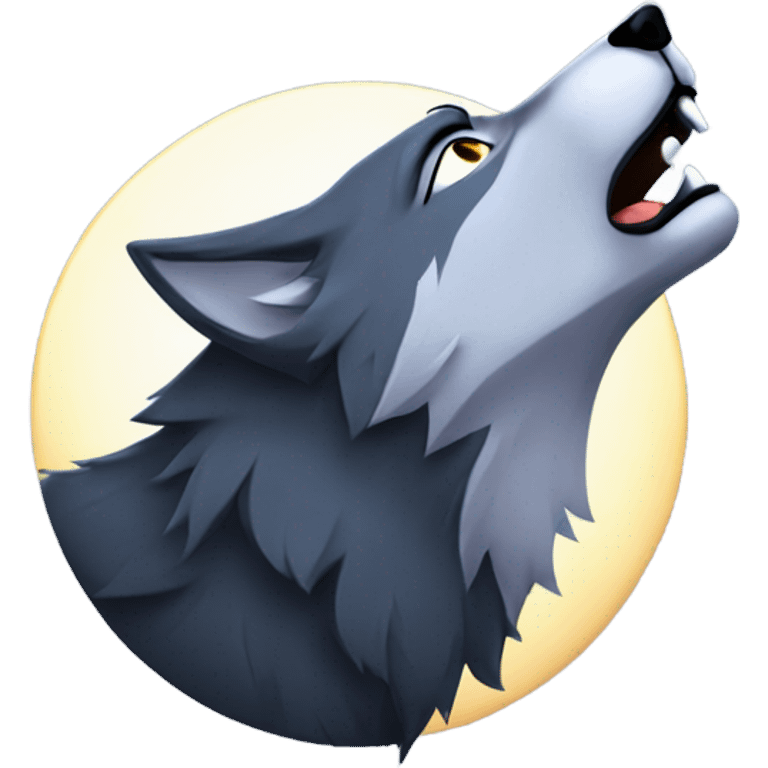 WOLF HOWLING AT THE MOON IN THE DISTANCE emoji