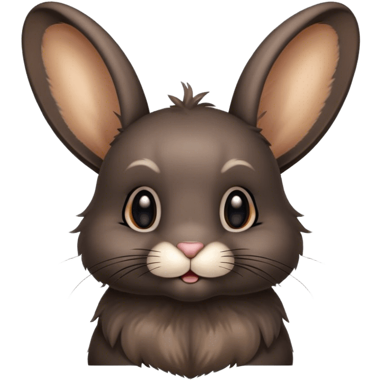 Black bunny with fluffy ears  emoji