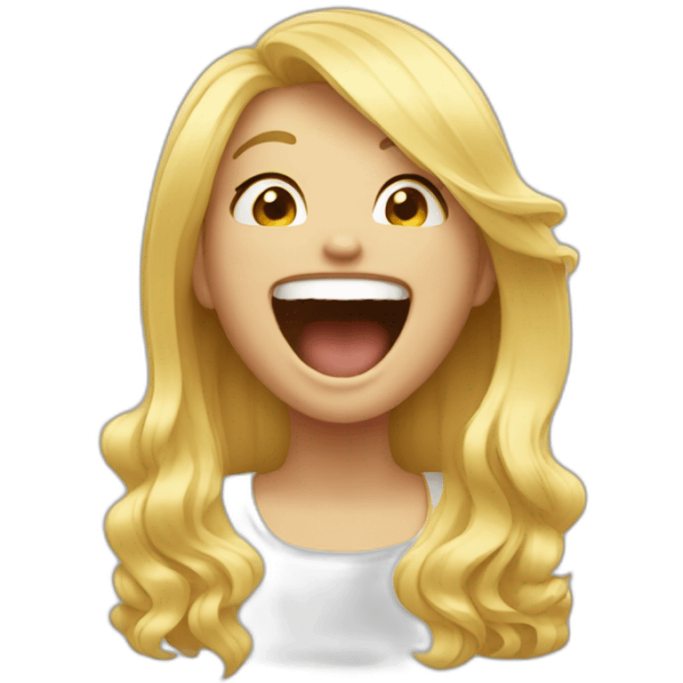 Blond girl laughing emoji