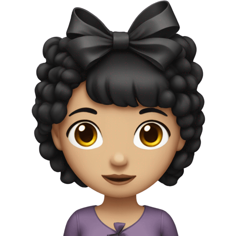 girl with black hair and bow emoji