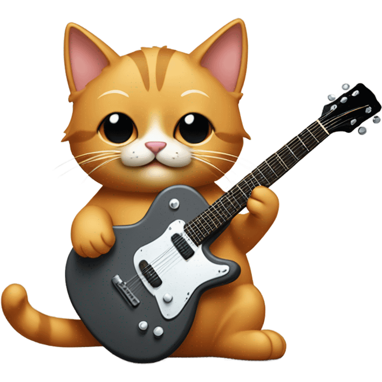 Cat playing guitar  emoji