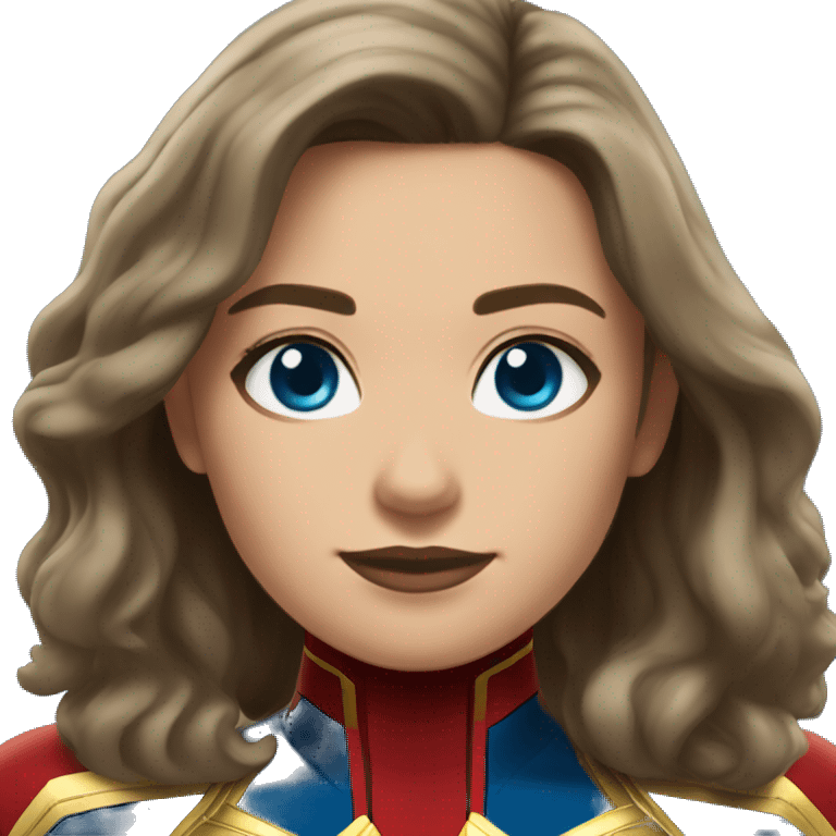 Captain Marvel brunette with blue eyes emoji