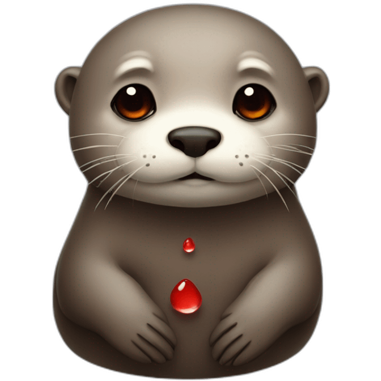 sad otter red tears emoji