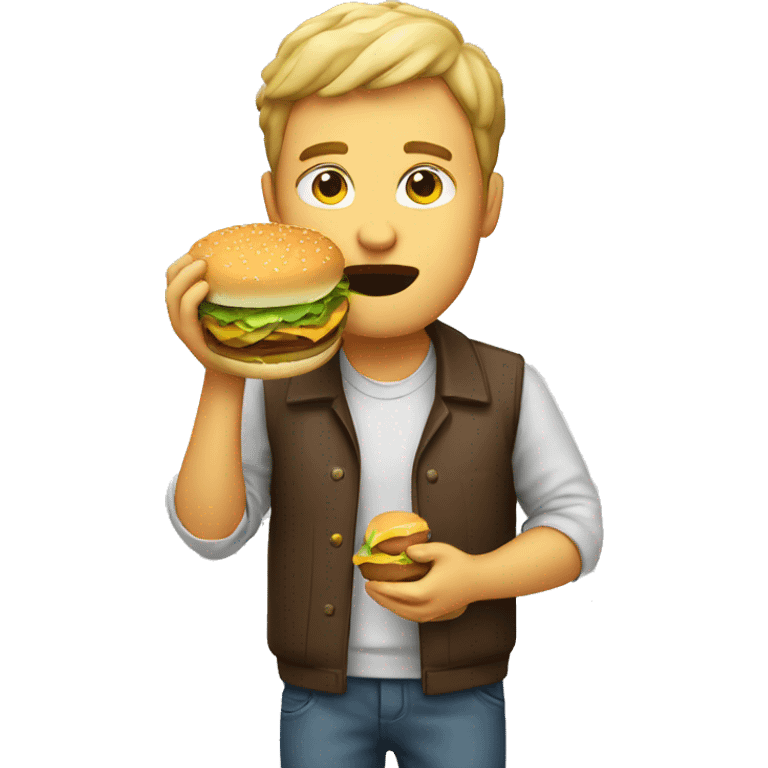 guy eating burger emoji