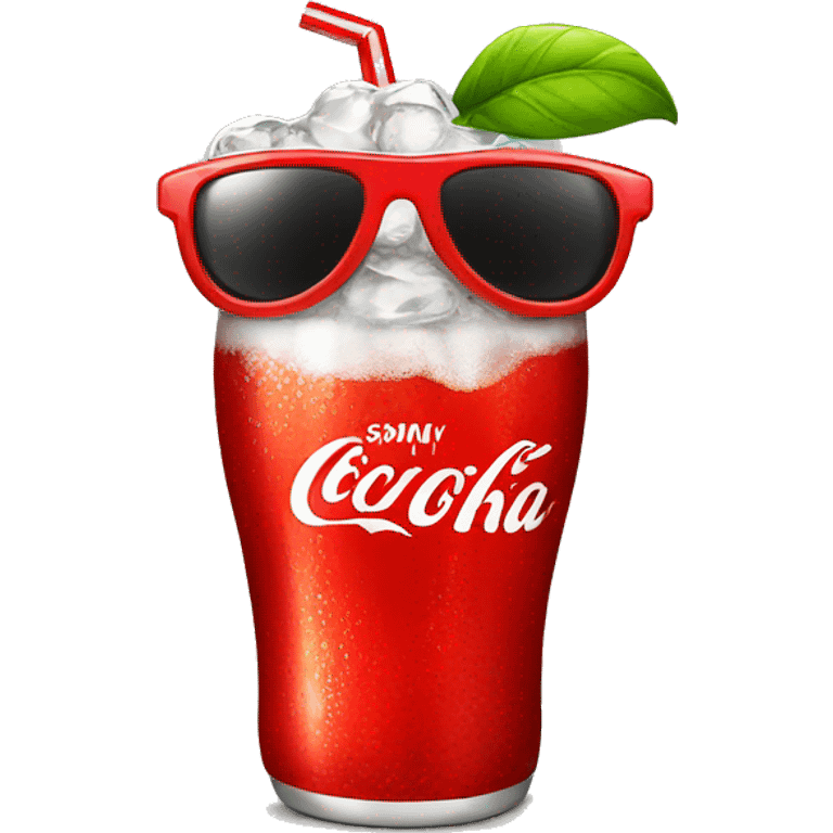 Coke soda with sunglasses emoji