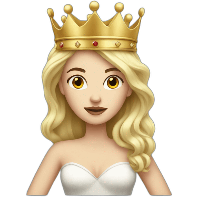 White Women with a crown and narcissistic look emoji