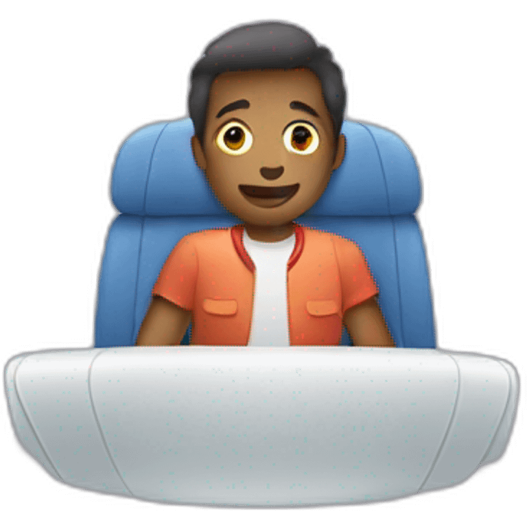 a person sitting down in an airplane emoji