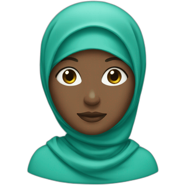 Black woman in turquoise hijab emoji