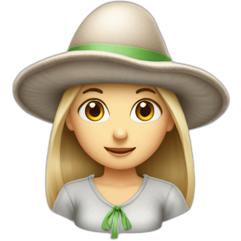 Fille chapeau champignon emoji