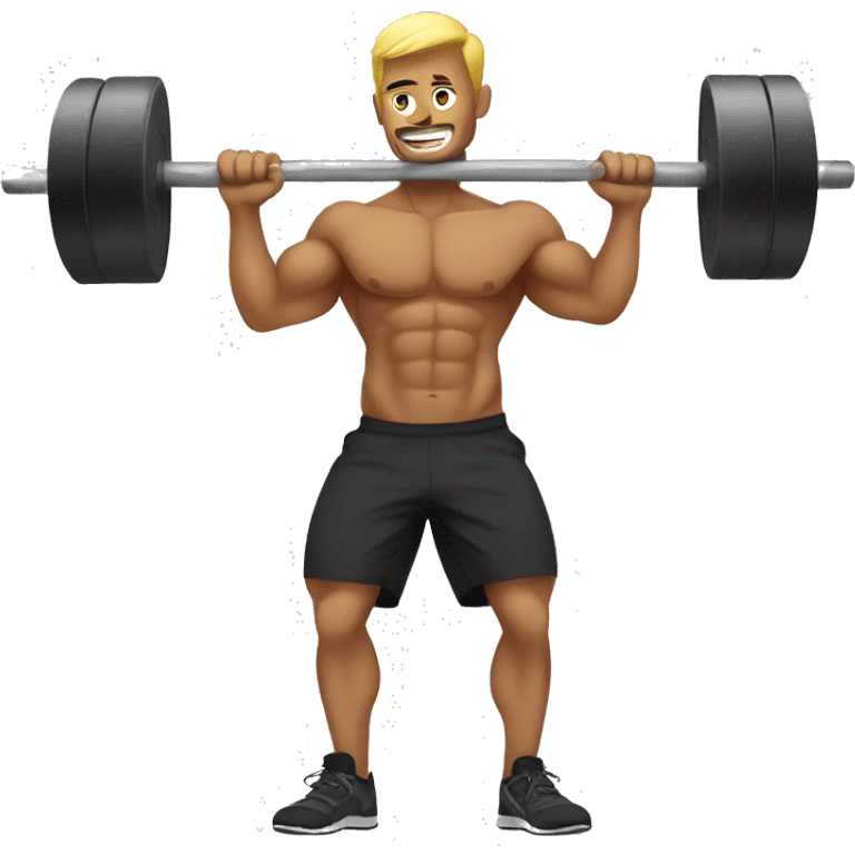 CrossFit man lifting weights emoji