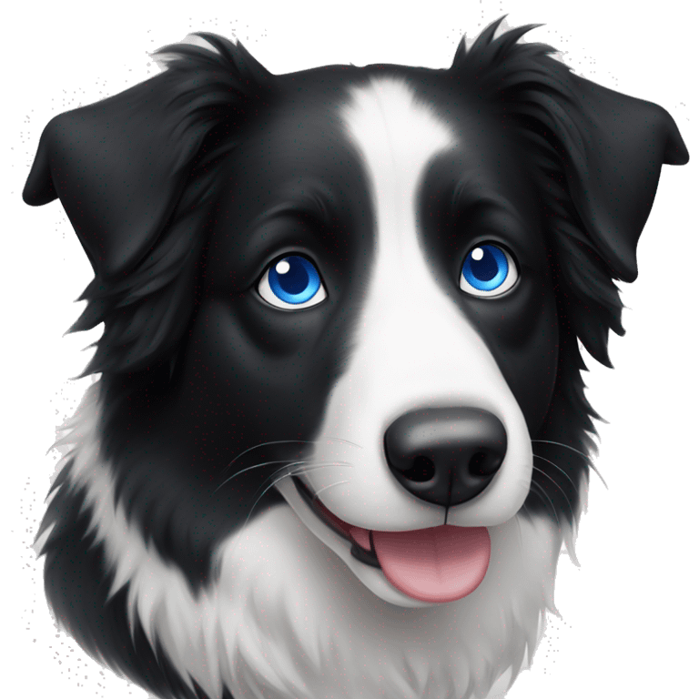 Border collie with one blue eye emoji