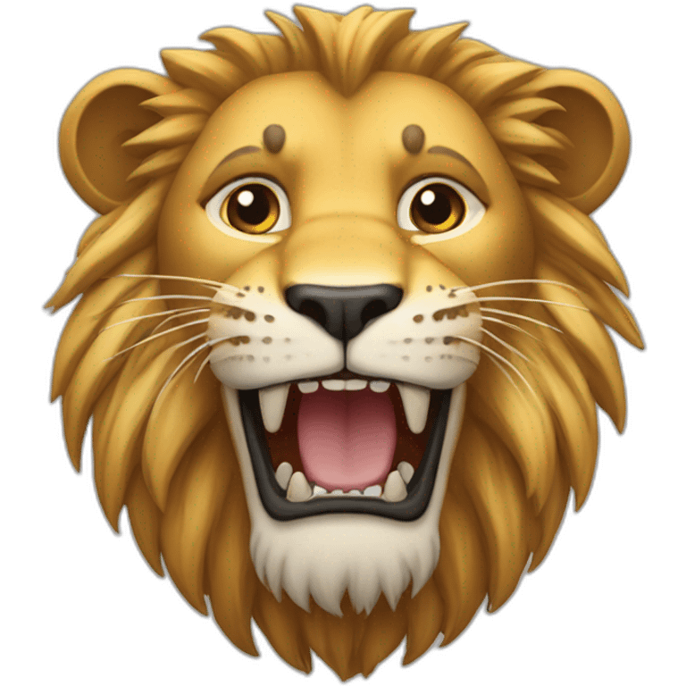 chat sur le dos d'un lion emoji