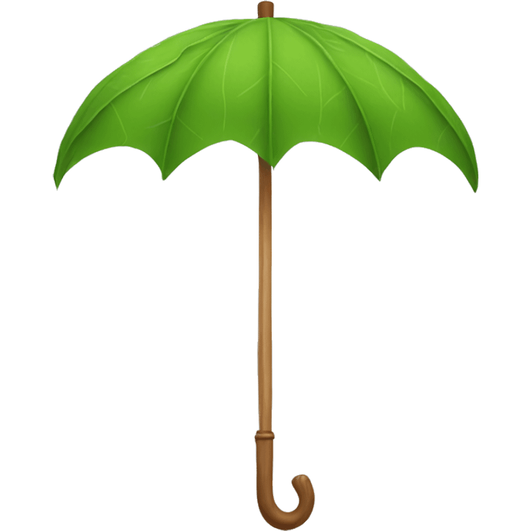 Wooden leaf umbrella emoji