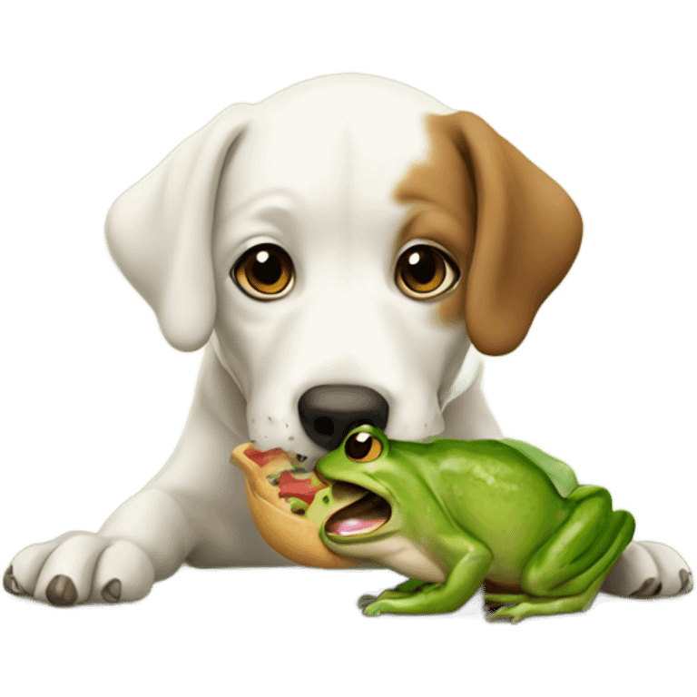 Dog eating frog emoji