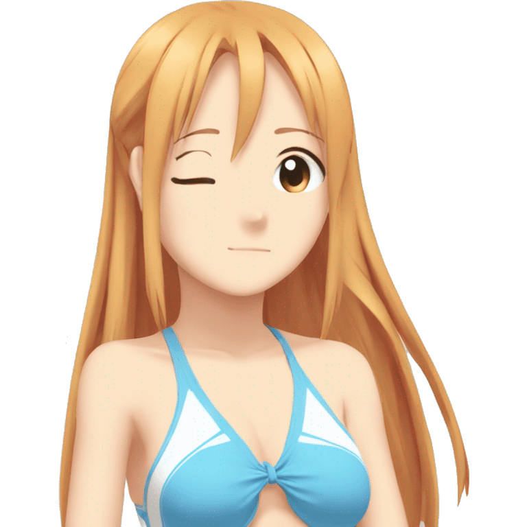 sleeping full body Asuna anime sword art online one piece swim suit emoji