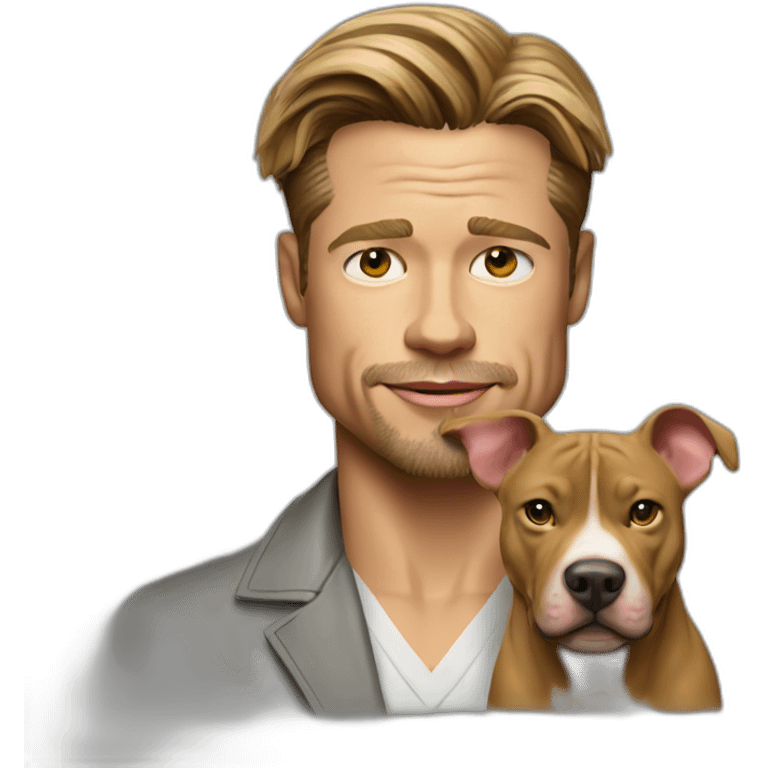 Brad pitt avec un pitt bull emoji